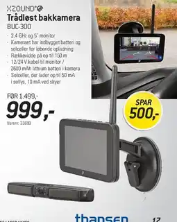 Thansen Trådløst bakkamera BUC-300 tilbud