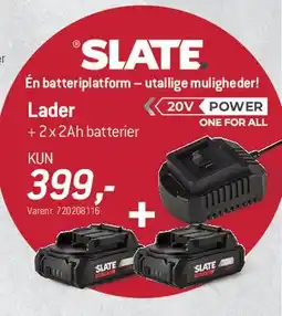 Thansen Lader + 2 x 2Ah batterier (20V) tilbud