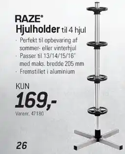 Thansen RAZE Hjulholder til 4 hjul tilbud