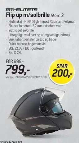 Thansen Flip up m/solbrille Atom 2 tilbud