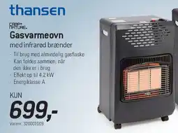 Thansen Gasvarmeovn med infrarød brænder tilbud