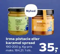 SuperBrugsen Irma pistacie eller karamel spread tilbud