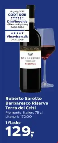 Kvickly Roberto Sarotto Barbaresco Riserva Terra dei Celti tilbud
