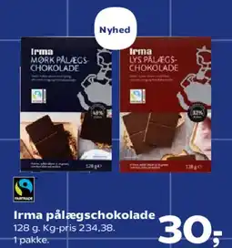 Kvickly Irma pålægschokolade tilbud