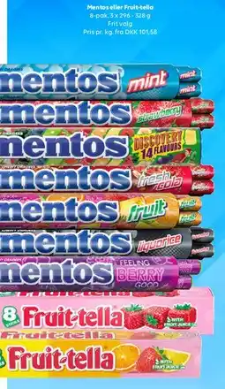 BorderShop Mentos eller Fruit-tella (3 stk.) tilbud
