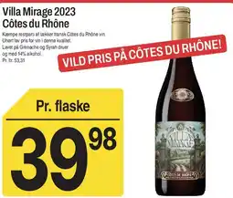 ABC Lavpris Villa Mirage 2023 Côtes du Rhône tilbud