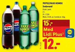 Lidl Pepsi/Faxe Kondi Sodavand tilbud