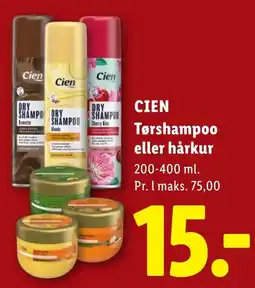 Lidl Cien tørshampoo eller hårkur tilbud