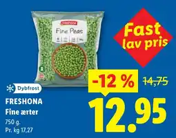 Lidl Freshona Fine ærter tilbud