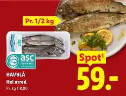 Lidl Havblå Hel ørred tilbud
