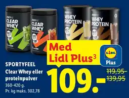Lidl Sportyfeel Clear Whey eller proteinpulver tilbud