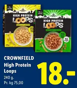 Lidl Crownfield High Protein Loops tilbud