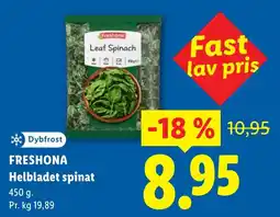 Lidl Freshona helbladet spinat tilbud