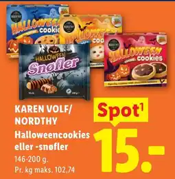 Lidl Karen Volf/Nordthy Halloweencookies eller -snøfler tilbud