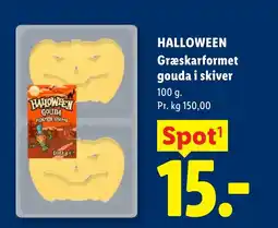 Lidl Halloween Græskarformet gouda i skiver tilbud