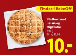 Lidl BakeOff Fladbrød med sesam og nigellafrø tilbud