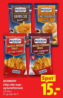 Lidl Mcennedy chips eller majs- og kartoffelsnack tilbud