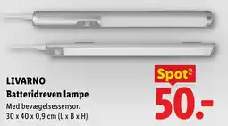 Lidl Livarno batteridreven lampe tilbud