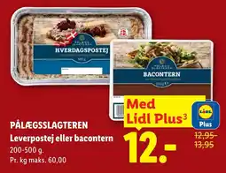 Lidl Pålægsslagteren leverpostej eller bacontern tilbud