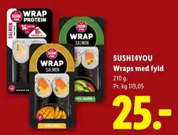 Lidl Sushi4you wraps med fyld tilbud