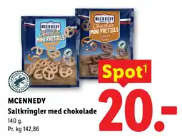Lidl Mcennedy Saltkringler med chokolade tilbud