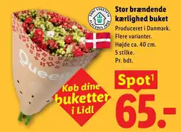 Lidl Queen brændende kærlighed buket tilbud