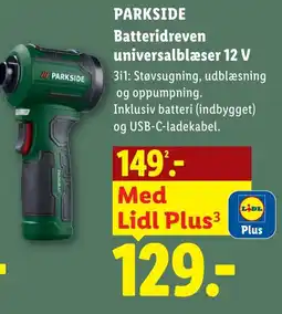 Lidl Parkside batteridreven universalblæser 12 V tilbud