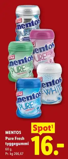 Lidl Mentos Pure Fresh tyggegummi tilbud