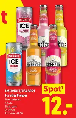 Lidl Smirnoff/Bacardi Ice eller Breezer tilbud