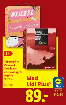 Lidl Lidl Tempranillo Cabernet Sauvignon eller økologisk rosévin tilbud