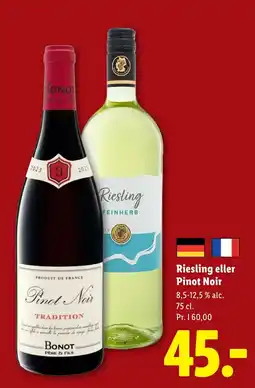 Lidl Bonot Riesling eller Pinot Noir tilbud