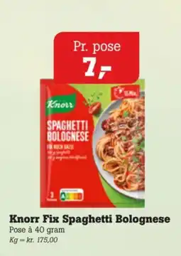Poetzsch Padborg Knorr Fix Spaghetti Bolognese tilbud
