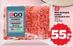 Netto ØGO hakket økologisk oksekød tilbud
