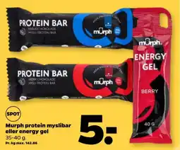Netto Murph protein myslibar eller energy gel tilbud