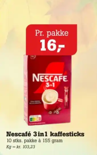 Nescafe 3 in 1 kaffesticks