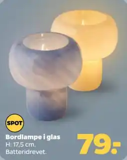 Netto Spot Bordlampe i glas tilbud