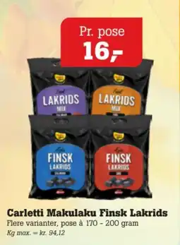 Poetzsch Padborg Carletti Makulaku Finsk Lakrids tilbud