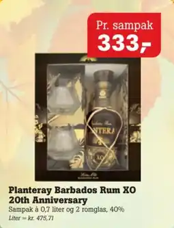Poetzsch Padborg Planteray Barbados Rum XO 20th Anniversary tilbud