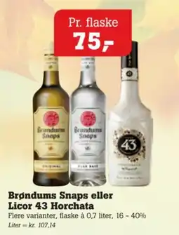 Poetzsch Padborg Brøndums Snaps eller Licor 43 Horchata tilbud