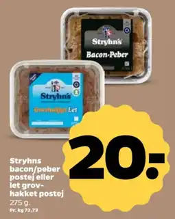Netto Stryhns bacon/peber postej eller let grovhakket postej tilbud