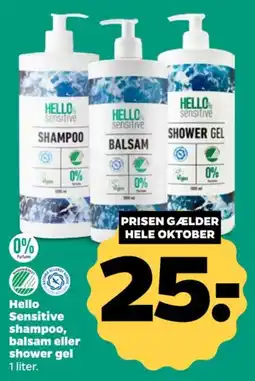 Netto Hello Sensitive shampoo, balsam eller shower gel tilbud