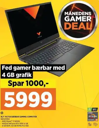 Power 16,1" Victus Bærbar Gaming-Computer 16E0413NO tilbud