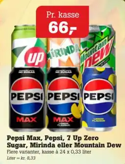 Poetzsch Padborg Pepsi Max, Pepsi, 7 Up Zero Sugar, Mirinda eller Mountain Dew tilbud