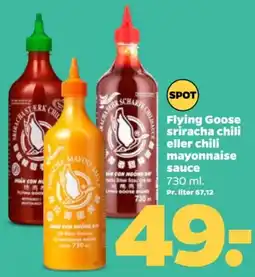Netto Flying Goose sriracha chili eller chili mayonnaise sauce tilbud
