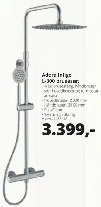 10-4 Byggecenter Adora Infigo L-300 Brusesæt tilbud