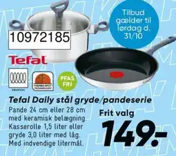 Bilka Tefal Daily stål gryde/pandeserie tilbud