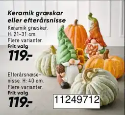 Bilka Keramik græskar eller efterårnsnisse tilbud