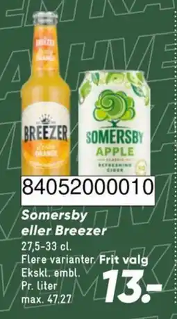 Bilka Somersby eller Breezer tilbud