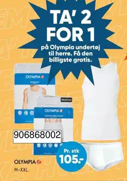 Bilka Olympia undertøj til herre tilbud