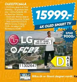 Bilka LG 77" OLED EVO C6 4K AI T tilbud
